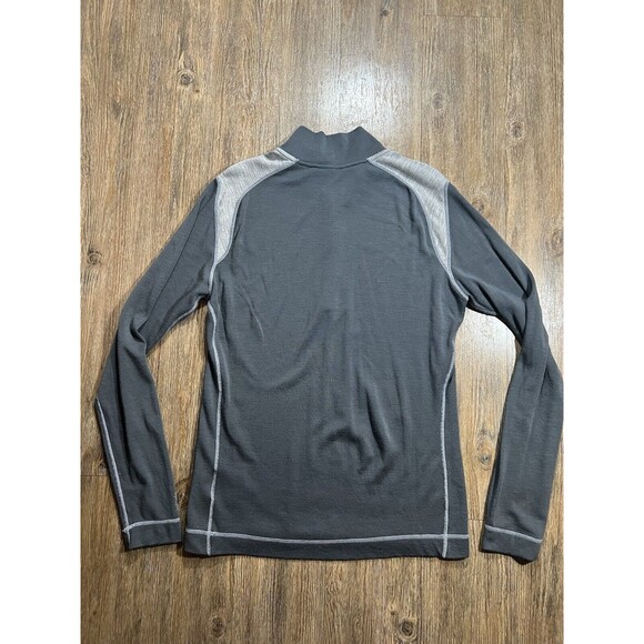 Smartwool Pullover Mens Large Gray Quarter Zip Merino Wool Base Layer Outdoor - Picture 6 of 8
